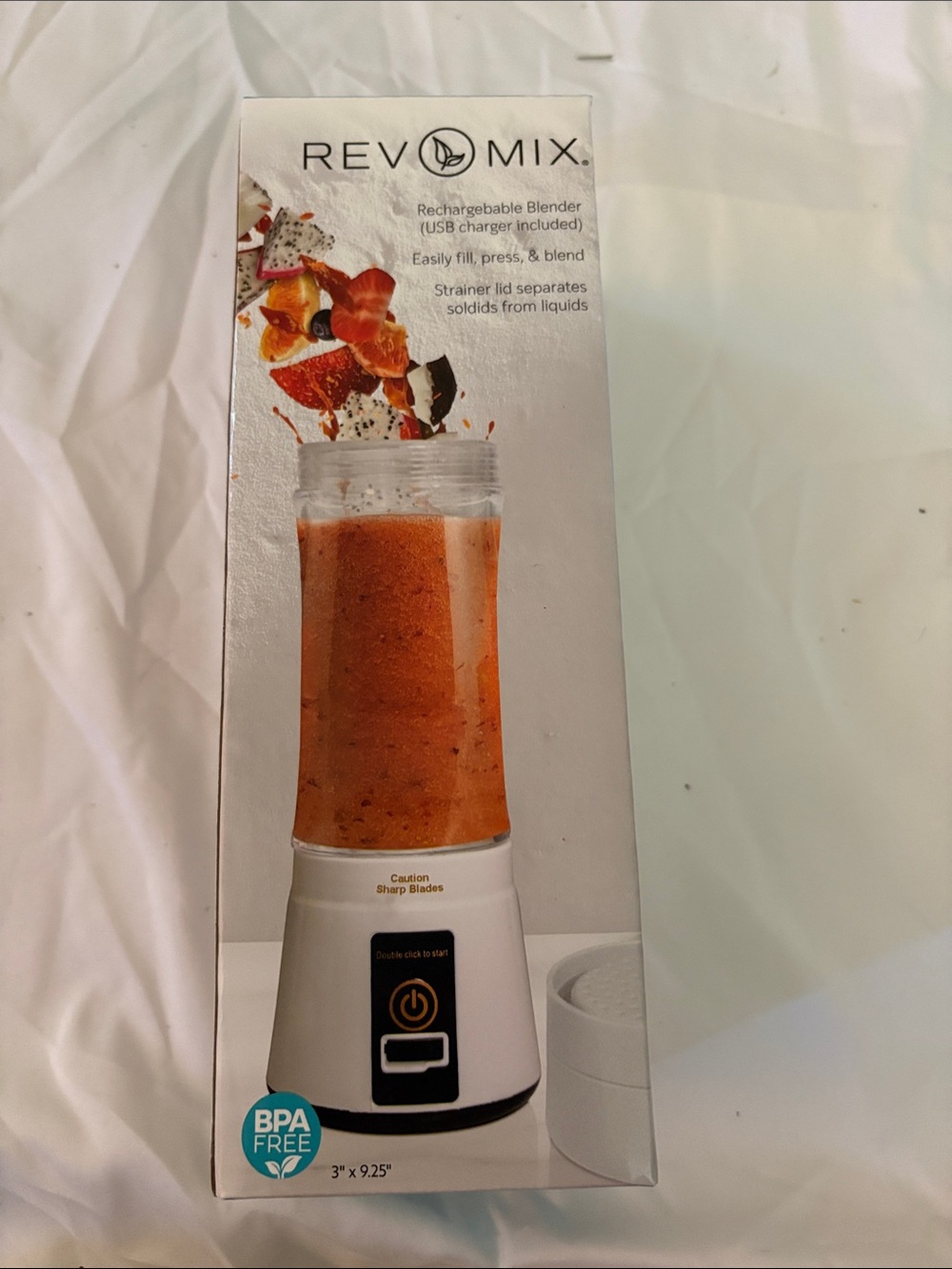 Handy Gourmet White Rev Mix Portable Blender for Smoothies and Shakes